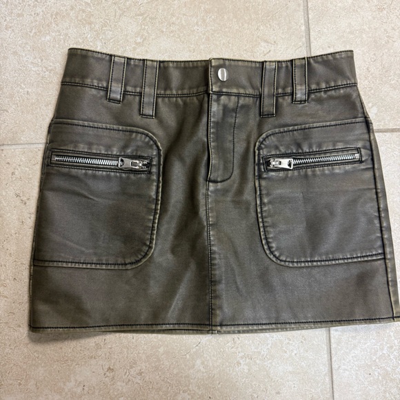 Mango Army Green Mini Skirt - Picture 1 of 3